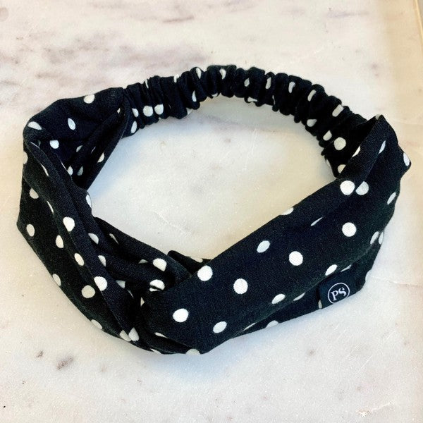 Black Polka Dot Headband