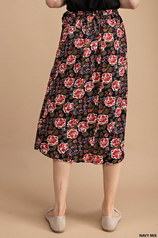 Floral Print Layered Skirt