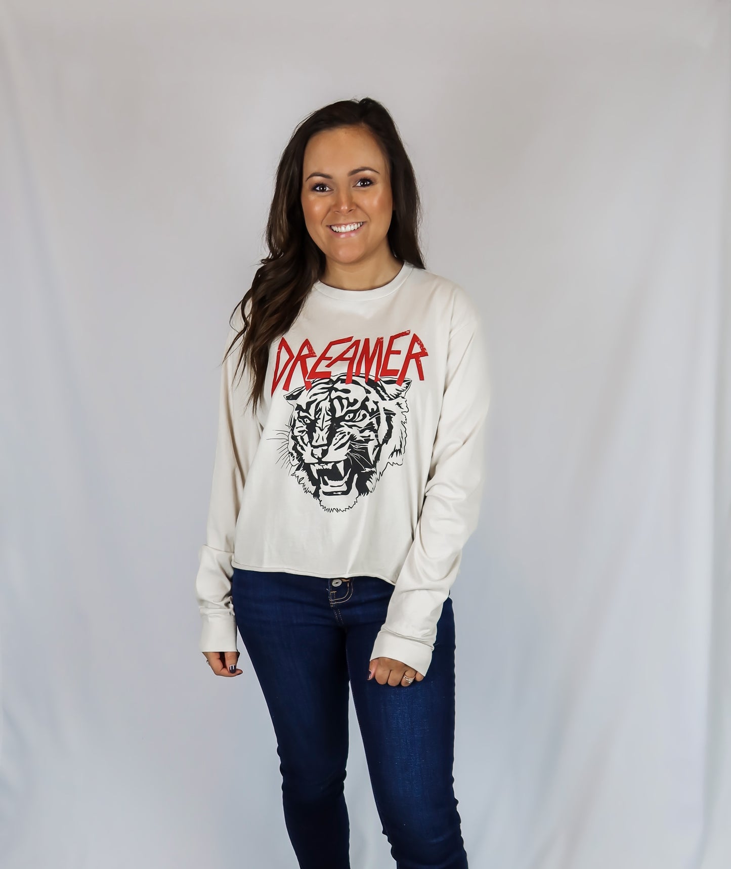 Tiger Dreamer Cropped Long Sleeve Tee - M